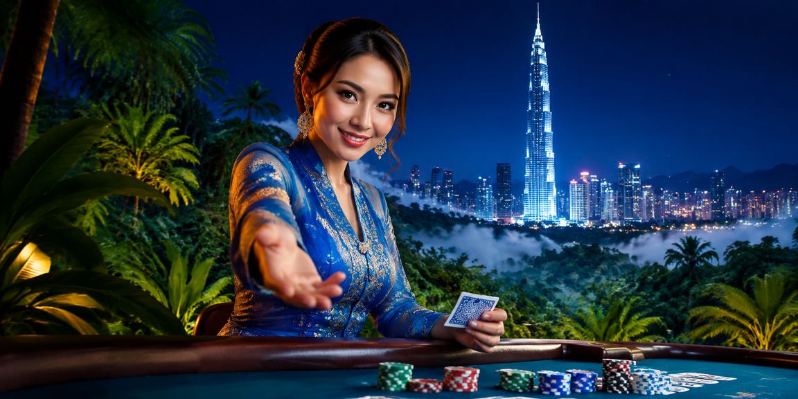 Pemain poker wanita berbaju kurung bermain di meja poker Kuala Lumpur